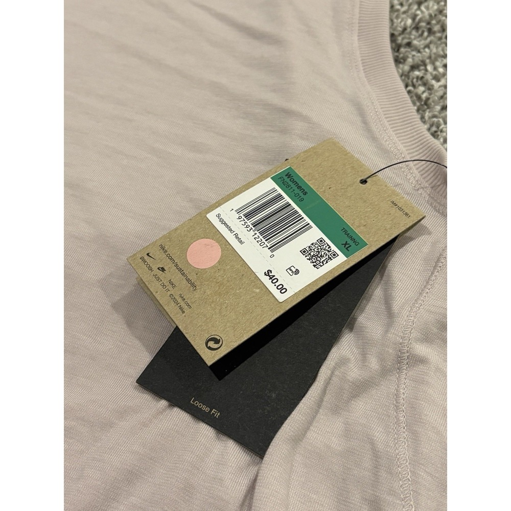 New Nike Women's One Relaxed‎ Dri-FIT Tank Top Mauve Size XL Lightweight Shirt - Picture 3 of 9